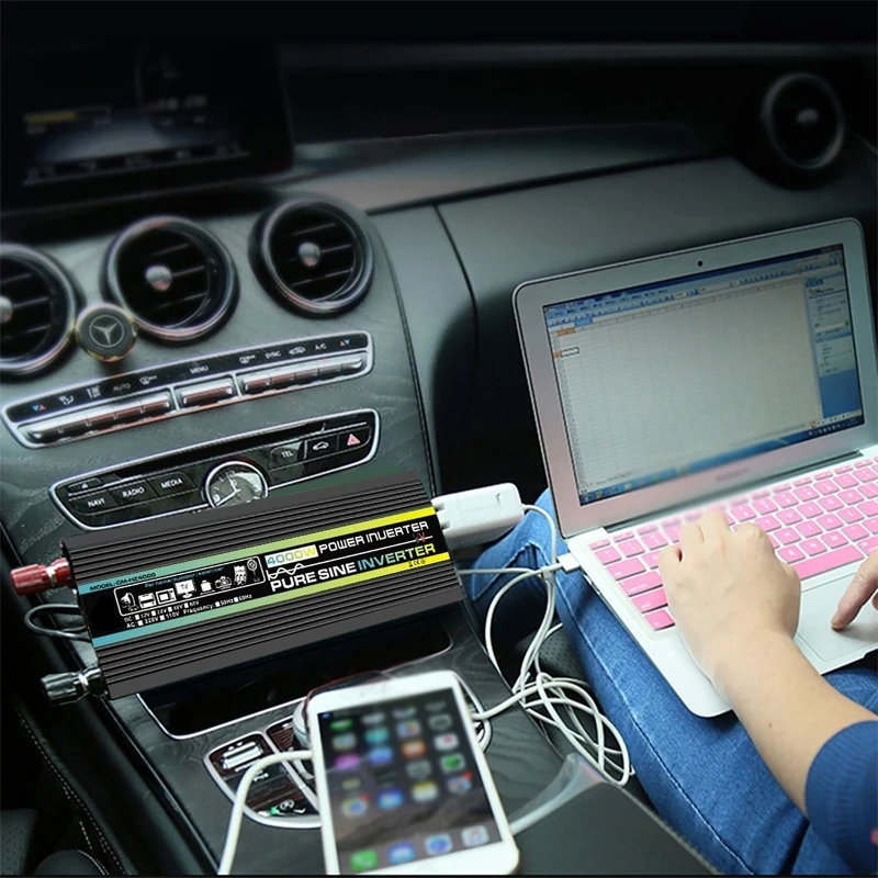 4000W Pure Sine Wave Car Inver - Ac Outdoor Power ulasan dan harga