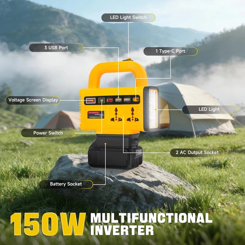 150W Power Inverter DC18V to A - Outdoor Power Adapter Usb C ulasan dan harga