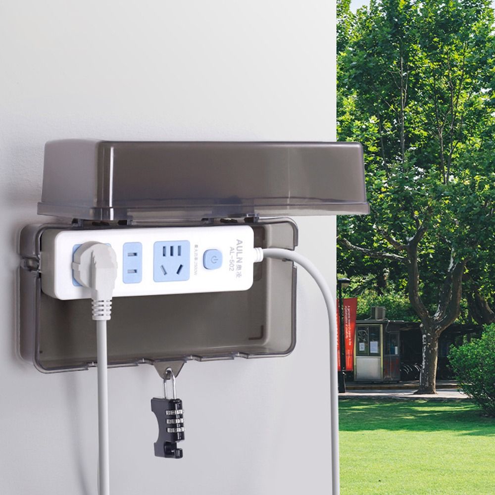 Portable Plastic Plug Box Anti - Outdoor Power Strip Weatherproof ulasan dan harga